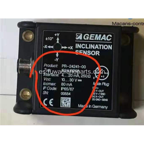 Sensor de inclinación de Gemac bidimensional
